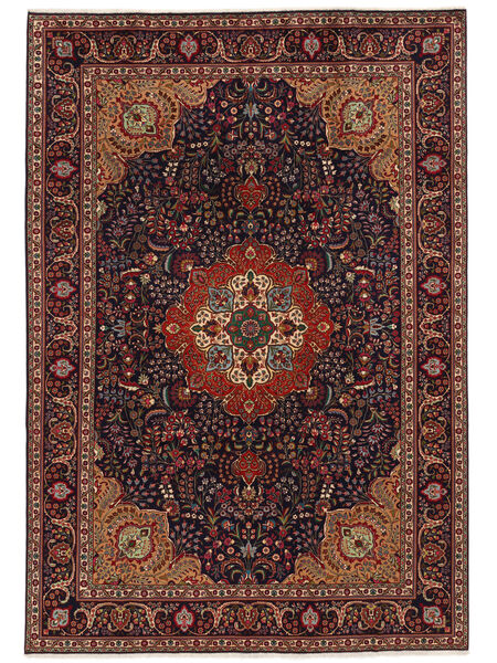  202X292 Tabriz 40 Raj Covor Negru/Dark Red Persia/Iran
 Carpetvista