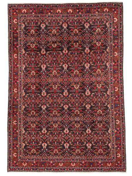 Moud Tæppe 212X303 Mørkerød/Sort Uld, Persien/Iran Carpetvista