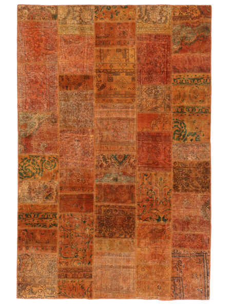 207X314 Tapete Patchwork Moderno Vermelho Escuro/Castanho (Lã, Pérsia/Irão) Carpetvista