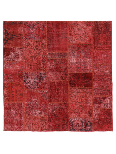  Patchwork Vloerkleed 201X206 Vintage Perzisch Wol Donkerrood/Rood Carpetvista