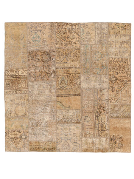 Tappeto Persiano Patchwork 201X203 Quadrato Marrone/Arancione (Lana, Persia/Iran)