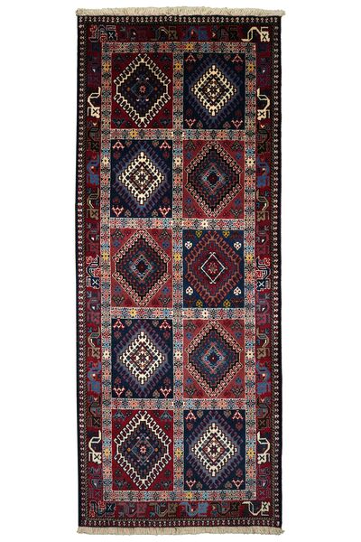  Yalameh Rug 82X205 Persian Wool Black/Dark Red Small