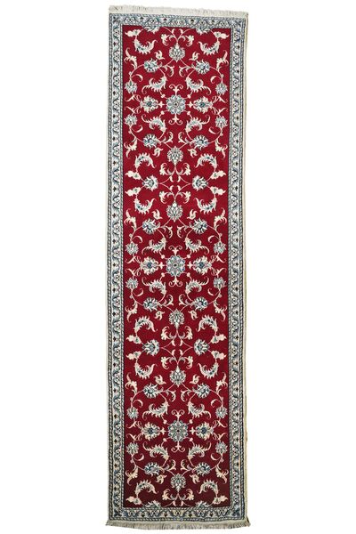 82X302 Nain Rug Oriental Runner
 Dark Red/Black (Wool, Persia/Iran)