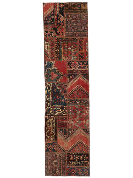  Persisk Patchwork Tæppe 77X299Løber Mørkerød/Sort (Uld, Persien/Iran)