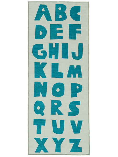  Washable Kids Rug 80X200 Alphabet Light Green/Green Runner
 Small