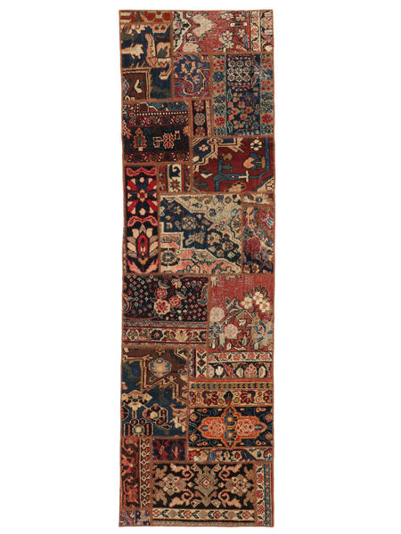  74X251 Patchwork Vloerkleed Tapijtloper Zwart/Bruin Perzië/Iran Carpetvista