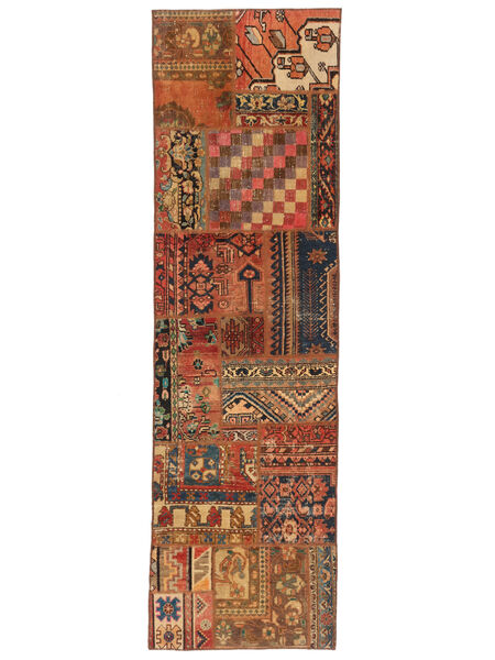 73X254 Patchwork Teppe Moderne Løpere Brun/Mørk Rød (Ull, Persia/Iran) Carpetvista