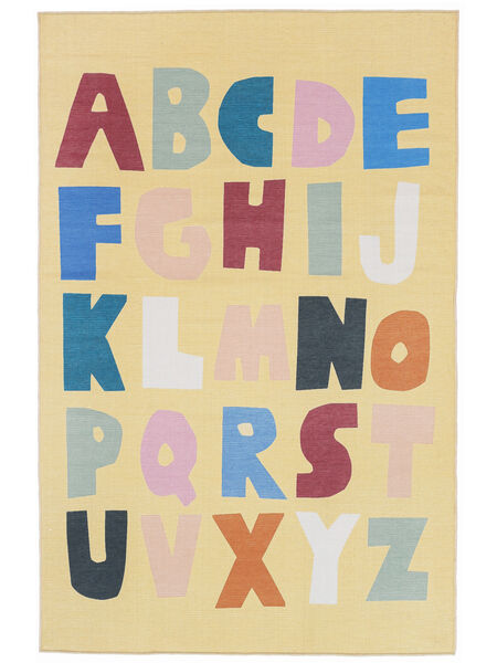  Washable Kids Rug 100X160 Alphabet Light Yellow/Multicolor Small