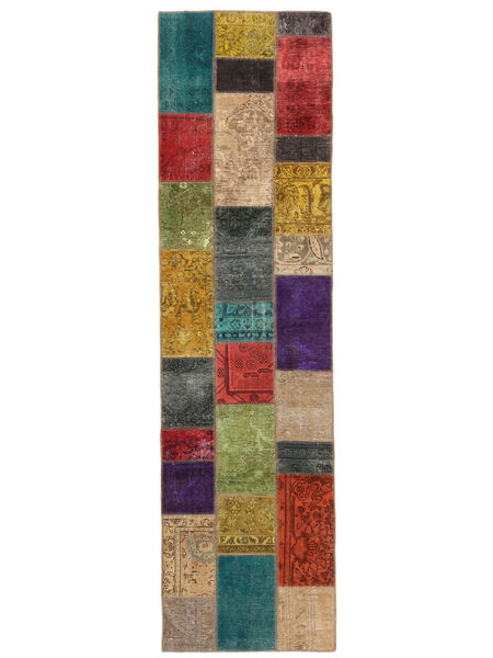  83X307 Patchwork Matot Käytävämatto Matto Ruskea/Musta Persia/Iran Carpetvista