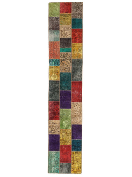 Χαλι Patchwork 84X422 Διαδρομοσ Καφέ/Μαύρα (Μαλλί, Περσικά/Ιρανικά)