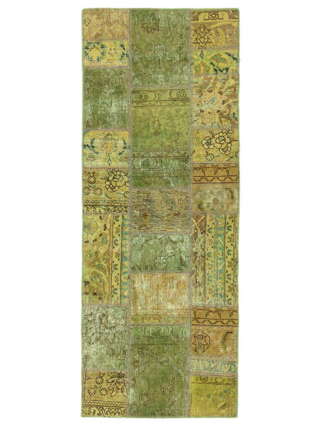  Patchwork Tæppe 77X199 Vintage Persisk Uldtæppe Mørkegul/Grøn Lille Carpetvista