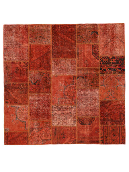  Patchwork Alfombra 201X204 Vintage Persa De Lana Rojo Oscuro/Rojo Carpetvista