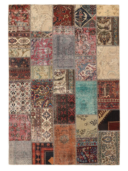 Χαλι Patchwork 164X237 Καφέ/Σκούρο Κόκκινο (Μαλλί, Περσικά/Ιρανικά)