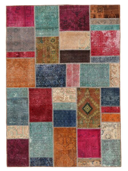  167X237 Patchwork Teppich Dunkelrot/Dunkelgrün Persien/Iran Carpetvista