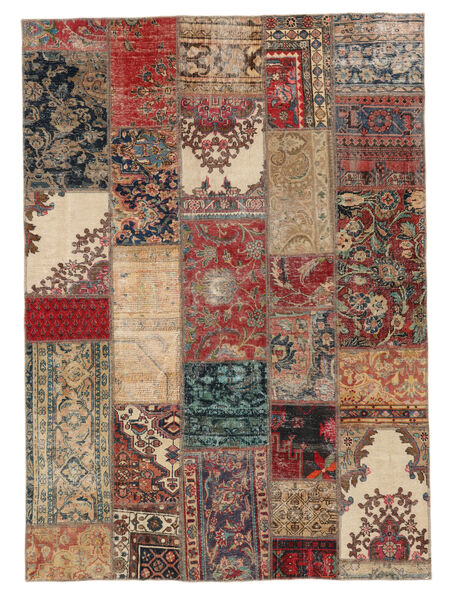  Patchwork Rug 171X238 Vintage Persian Wool Dark Red/Brown Carpetvista