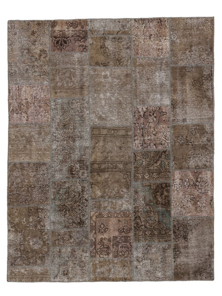 202X257 Patchwork Matta Modern Brun/Svart (Ull, Persien/Iran) Carpetvista