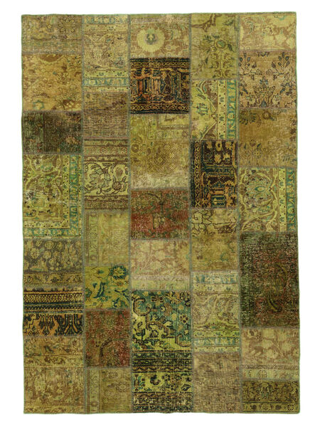 170X243 Tappeto Patchwork Moderno Giallo Scuro/Marrone (Lana, Persia/Iran) Carpetvista