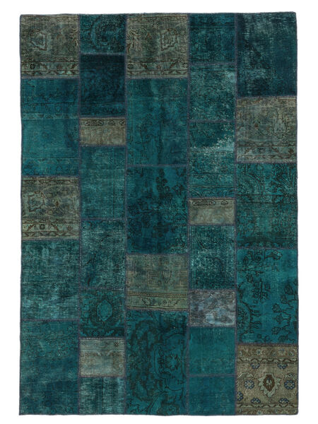  Persischer Patchwork Teppich 172X248 Schwarz (Wolle, Persien/Iran)