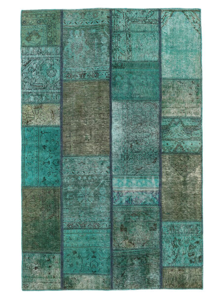 Tapete Persa Patchwork 121X189 Verde Escuro/Verde (Lã, Pérsia/Irão)