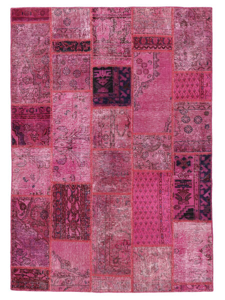  Patchwork Χαλι 145X205 Vintage Περσικό Μαλλινο Σκούρο Ροζ/Σκούρο Κόκκινο Μικρό Carpetvista