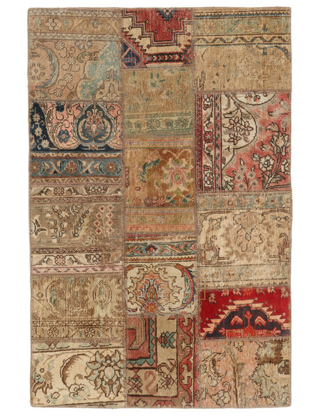 Tappeto Patchwork 103X159 Marrone/Arancione (Lana, Persia/Iran)