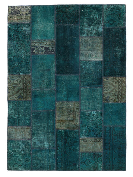 Χαλι Περσικό Patchwork 145X202 Μαύρα/Σκούρο Τιρκουάζ (Μαλλί, Περσικά/Ιρανικά)