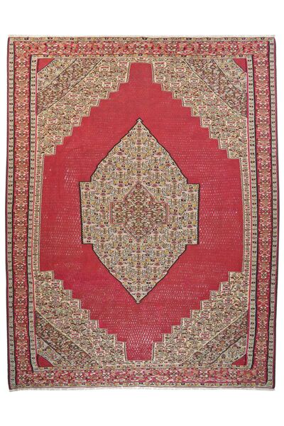  Oriental Kilim Senneh Rug 267X350 Dark Red/Brown Large Wool, Persia/Iran