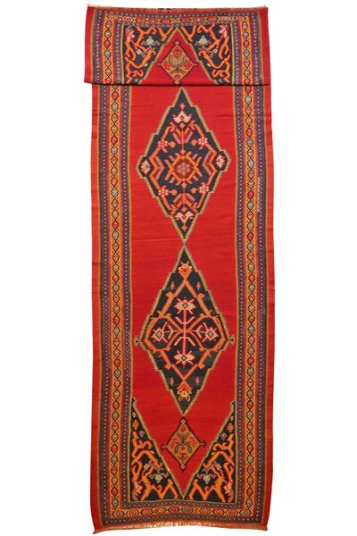 Χαλι Περσικό Kilim 137X510 Διαδρομοσ Σκούρο Κόκκινο/Κόκκινα (Μαλλί, Περσικά/Ιρανικά)