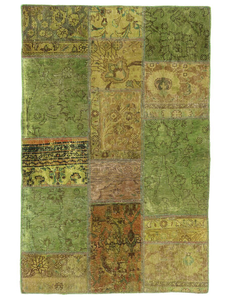 Χαλι Patchwork 104X159 Σκούρο Κίτρινο/Καφέ (Μαλλί, Περσικά/Ιρανικά)