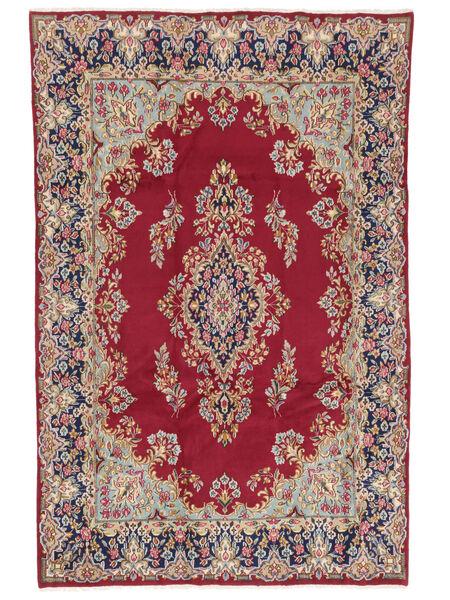  Kerman Fine Tapete 197X303 Persa Lã Vermelho Escuro/Castanho Carpetvista