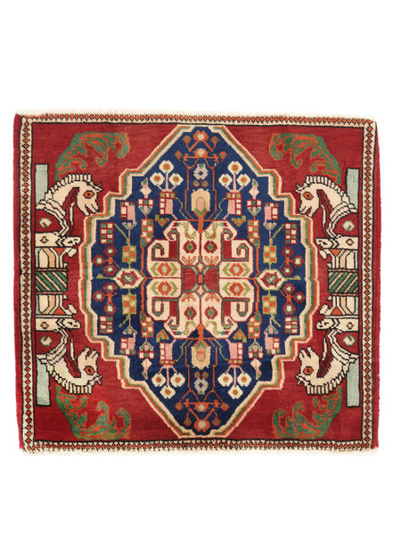 Ghashghai Fine Vloerkleed 56X62 Vierkant Donkerrood/Zwart Wol, Perzië/Iran Carpetvista