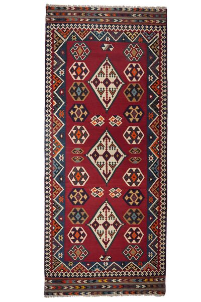 Tappeto Persiano Kilim Vintage 137X322 Passatoie Nero/Rosso Scuro (Lana, Persia/Iran)