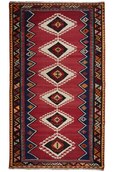 Kilim Vintage Tæppe 168X294 Sort/Mørkerød Uld, Persien/Iran