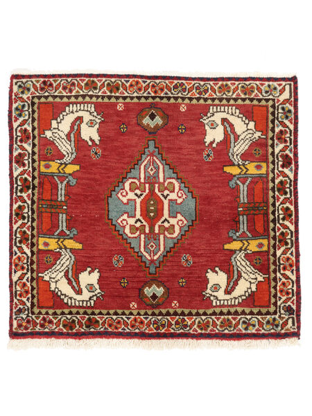 59X65 Tapete Oriental Ghashghai Fine Vermelho Escuro/Bege (Lã, Pérsia/Irão) Carpetvista