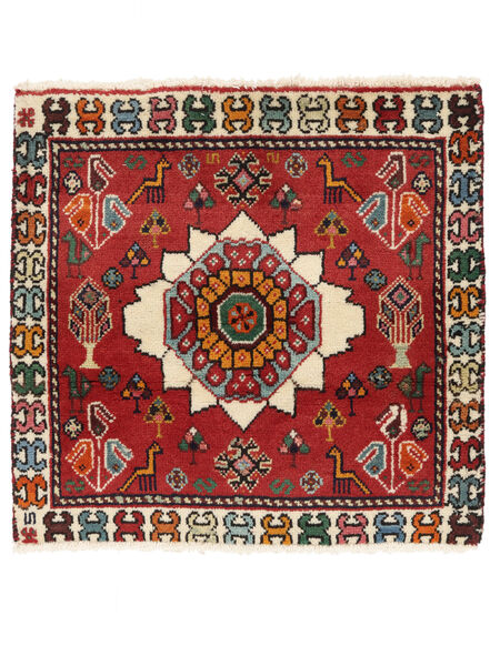 Tappeto Ghashghai Fine 58X60 Quadrato Rosso Scuro/Nero (Lana, Persia/Iran)