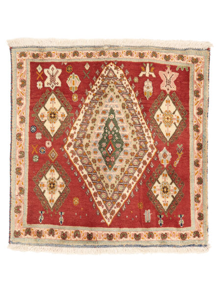 63X64 Ghashghai Fine Teppe Orientalsk Kvadratisk Brun/Mørk Rød (Ull, Persia/Iran) Carpetvista