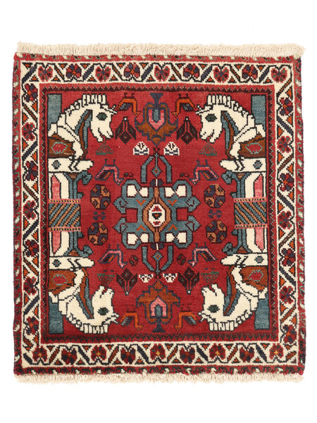 62X68 Ghashghai Fine Tæppe Orientalsk Kvadratisk Mørkerød/Sort (Uld, Persien/Iran) Carpetvista