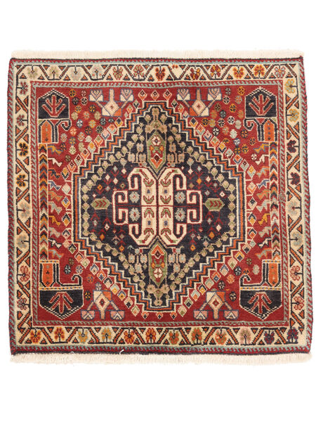  Orientalischer Ghashghai Fine Teppich 61X62 Quadratisch Dunkelrot/Braun Wolle, Persien/Iran Carpetvista