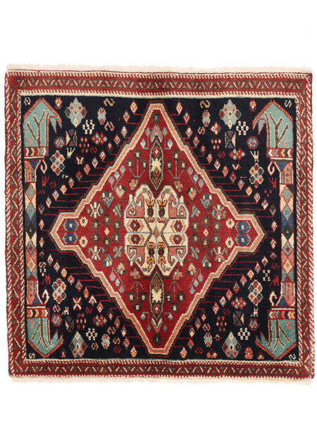 60X63 Tappeto Orientale Ghashghai Fine Quadrato Nero/Rosso Scuro (Lana, Persia/Iran) Carpetvista