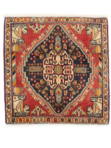  63X64 Ghashghai Fine Vloerkleed Vierkant Donkerrood/Zwart Perzië/Iran Carpetvista