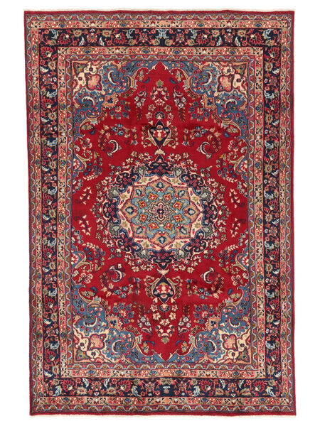 192X290 Tapete Mashad Oriental Vermelho Escuro/Preto (Lã, Pérsia/Irão) Carpetvista