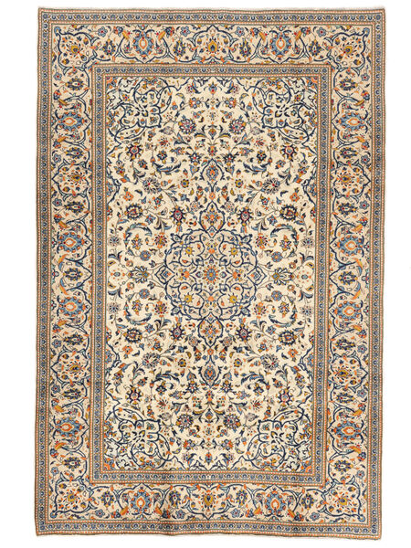  Kashan Fine Covor 195X292 Persan Lână Maro/Bej Carpetvista