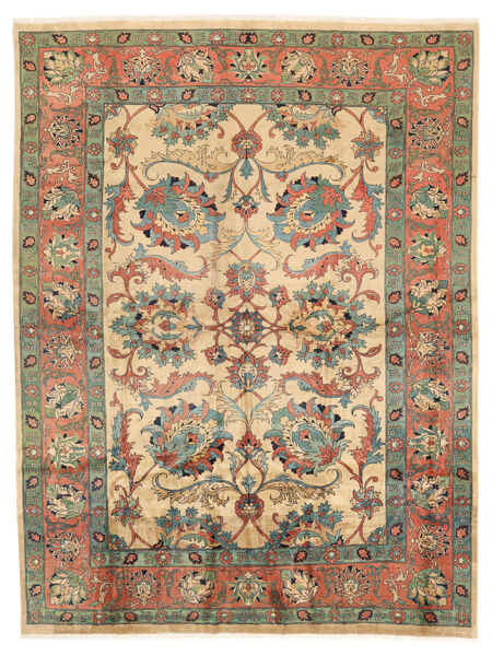 Heriz Teppich 355X470 Dunkelgelb/Orange Großer Wolle, Persien/Iran Carpetvista