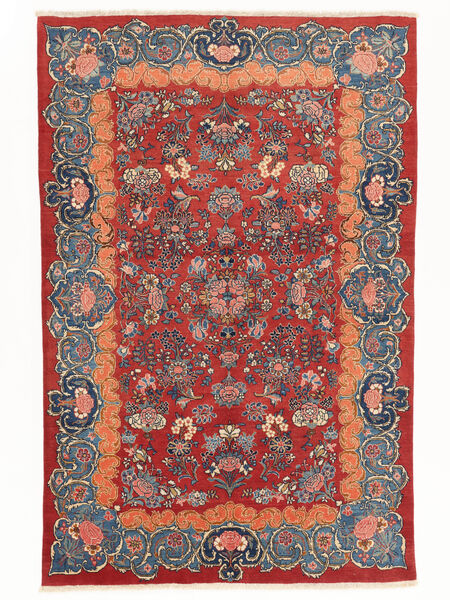  Persan Kashan Fine Old Covor 136X206 Dark Red/Bej Carpetvista