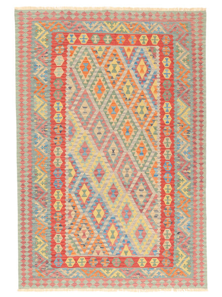 Alfombra Persa Kilim Gashgai 198X290 Marrón/Verde ( Persia/Irán)