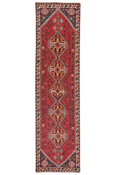  Orientalischer Shiraz Teppich 75X287 Läufer Dunkelrot/Schwarz Wolle, Persien/Iran