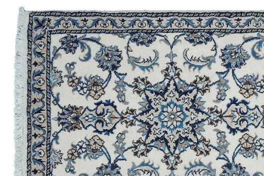 Nain Rug Rug 81X204 Runner
 Dark Blue/Grey Wool, Persia/Iran