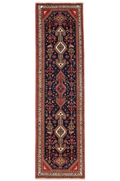  Orientalsk Abadeh Teppe 81X302Løpere Svart/Mørk Rød Ull, Persia/Iran