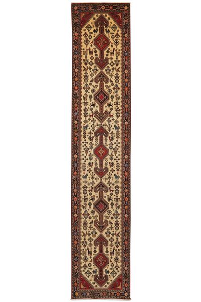  Orientalischer Abadeh Teppich 82X402 Läufer Braun/Schwarz Wolle, Persien/Iran