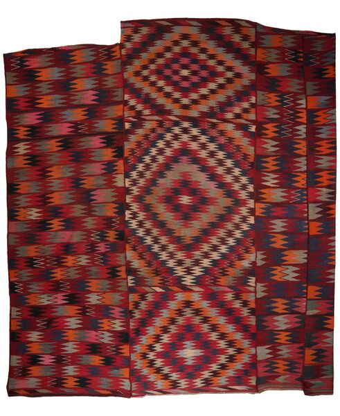 Tapete Oriental Kilim 294X301 Quadrado Vermelho Escuro/Preto Grande (Lã, Pérsia/Irão)